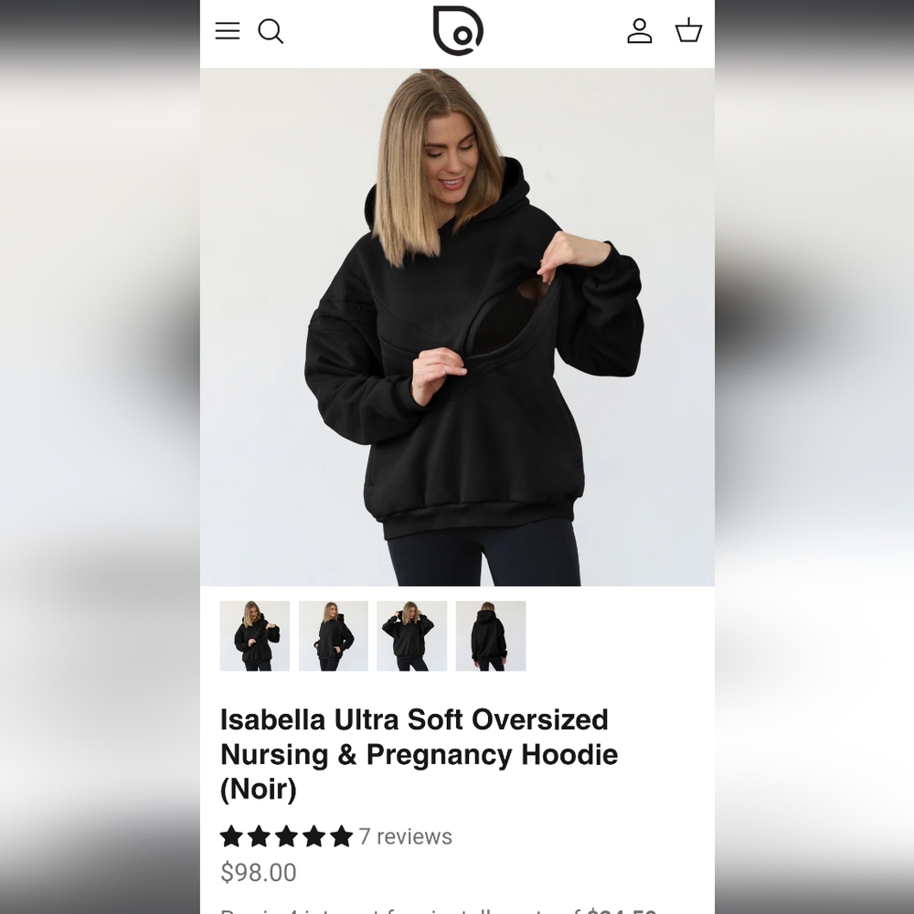 Sweat and Milk Oversized Nursing Hoodie